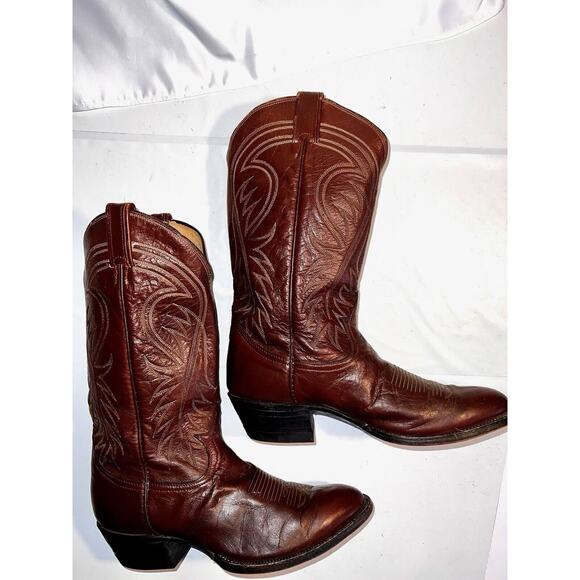 TONY LAMA GOLD LABEL COWBOY WESTERN LEATHER MENS BOOTS BROWN SIZE 9 B - Picture 4 of 10